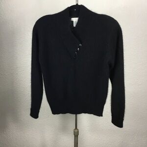 Yarn Works vintage women’s sweater black size Small  lamb/angora.